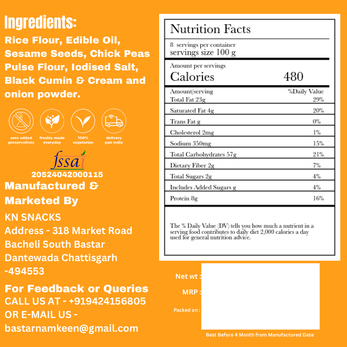 Cream & Onion Chakli Stick - 180gm | Namkeen Snacks for Foodie Indian