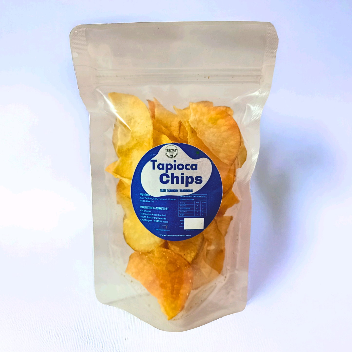 Tapioca Chips - 200g A Crunchy Delight | Namkeen Snacks for Foodie Indians