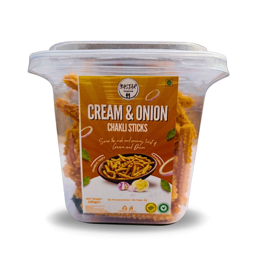Cream & Onion Chakli Stick - 180gm | Namkeen Snacks for Foodie Indian